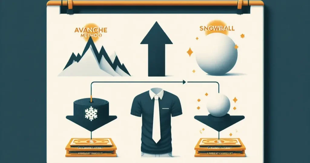 Comparação visual entre os métodos Avalanche e Bola de Neve para quitação estratégica de dívidas